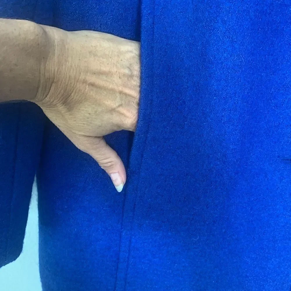 Lands End Royal Blue Wool Coat